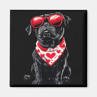 Pug Heart Bandana Cool Pug Valentine’s Day Dog Lov マグネット