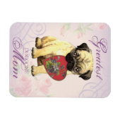 Pug Heart Mom マグネット (横)