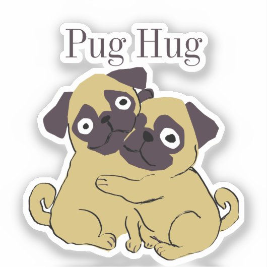 Pug hug  シール (正面)