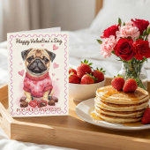 Pug Hugs and Kisses Adorable Valentine's Day カード