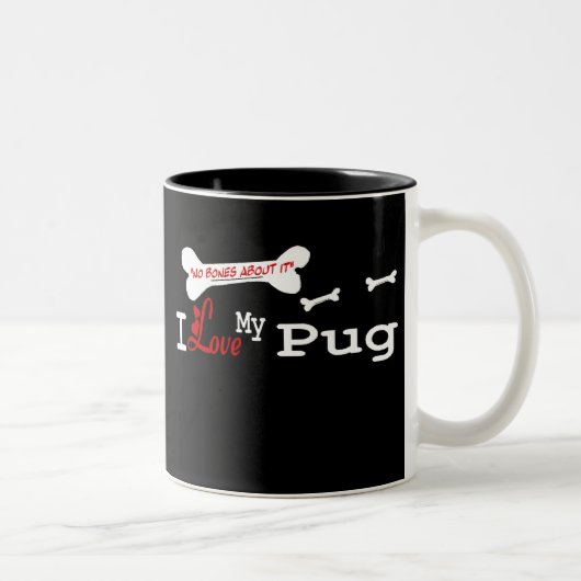 Pug (I Love) Mug ツートーンマグカップ (右)