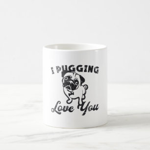 Pug I Puging Love You Dogヴィンテージギフトおもしろい コーヒーマグカップ