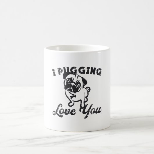 Pug I Puging Love You Dogヴィンテージギフトおもしろい コーヒーマグカップ (中央)