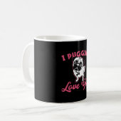Pug I Puging Love You Dog Dogs おもしろいヴィンテージ コーヒーマグカップ (正面左)