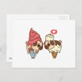 pug_ice_cream.png ポストカード (正面/裏面)