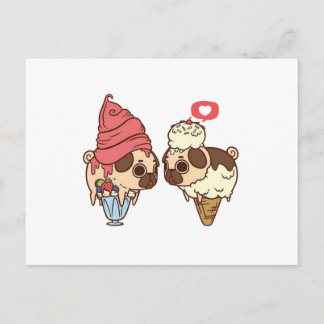 pug_ice_cream.png ポストカード