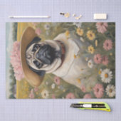 Pug in開花:フローラファンタジーの分離 薄葉紙 (クラフト)