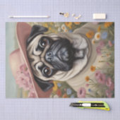 Pug in開花:フローラファンタジーの分離 薄葉紙 (クラフト)