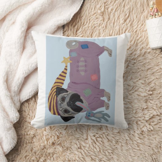 Pug in PJs  クッション (ブランケット)