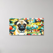Pug In The Garden of Earthly Delights キャンバスプリント (正面)
