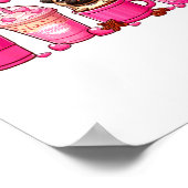 Pug Inside Cup Coffees Lover Valentines Day Heart  ポスター (角)