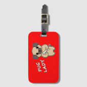 PUG LADY – 赤ラゲッジタグ ラゲッジタグ (正面縦)