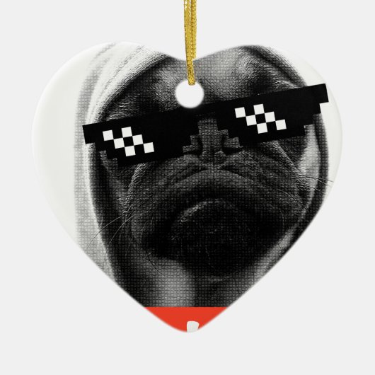 Pug Life セラミックオーナメント (正面)
