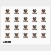 Pug Life Funny Pug Sunglasses Sticker Pug Lover Gi ラウンドシール (シート)