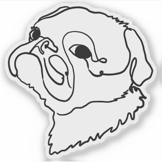 Pug Life in Line Art シール (正面)