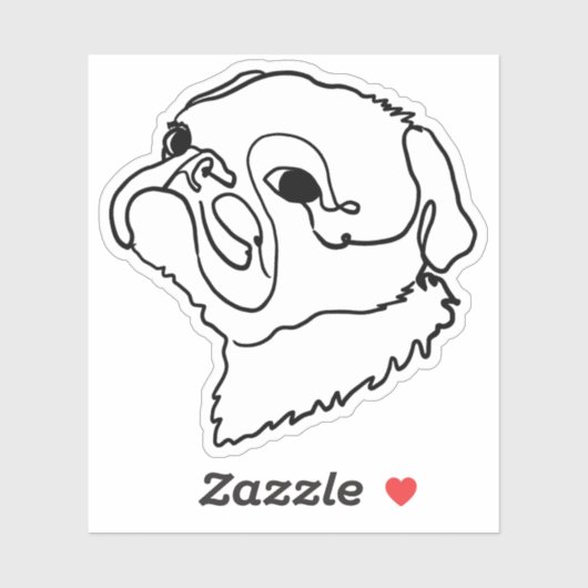 Pug Life in Line Art シール (シート)