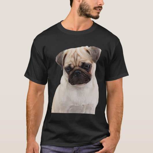 Pug Looking クラシック DownTシャツ964 Tシャツ (正面)