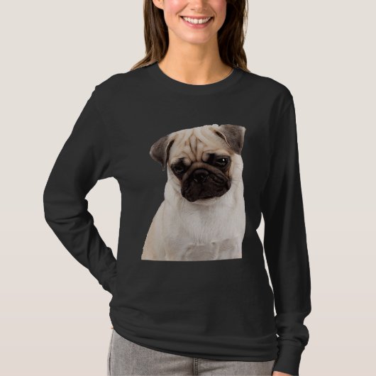 Pug Looking クラシック DownTシャツ964 Tシャツ (正面)