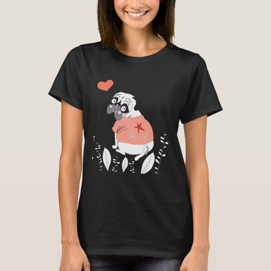 Pug love tシャツクラシックTシャツ193 Tシャツ (正面)