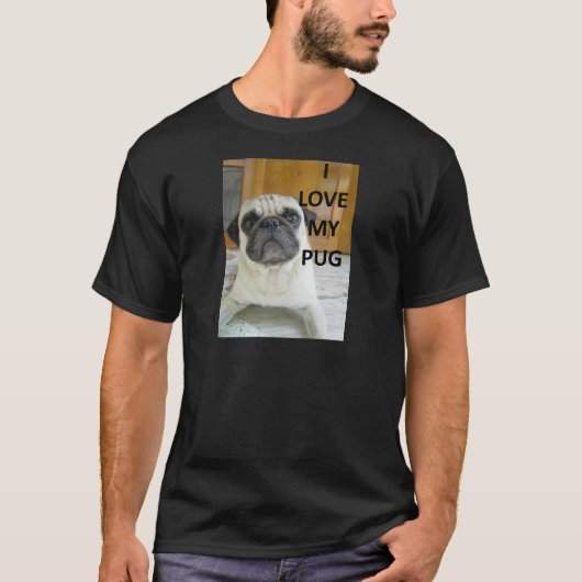pug love w pic.png tシャツ (正面)