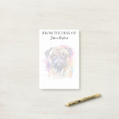 Pug Lover Monogrammed Dog ポストイット (デスク上)