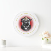 Pug Majesty ラージ壁時計 (ホーム)