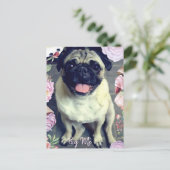 Pug Me - Happy Pug ポストカード (スタンド正面)