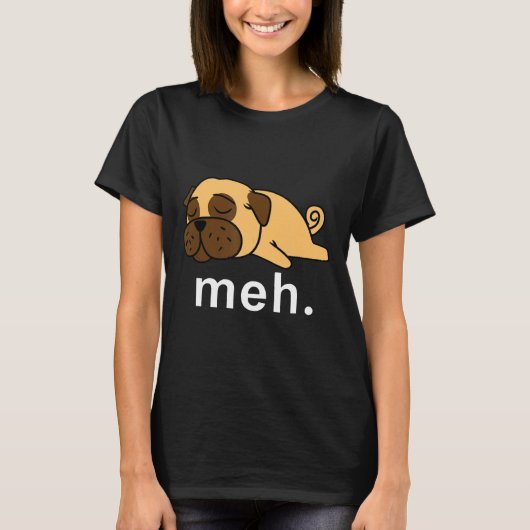 Pug Meh Dogインターネットミーム動物ギフト女性子供 Tシャツ (正面)