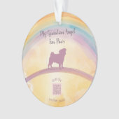 Pug Memorial Ornament with Grief Playlist オーナメント (正面)