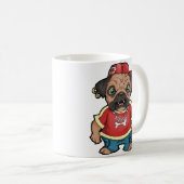 Pug Mgs -パーソナライズされた自分の文字を追加 コーヒーマグカップ (正面右)