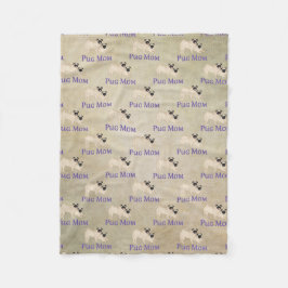Pug Momパターンの背自然景 フリースブランケット