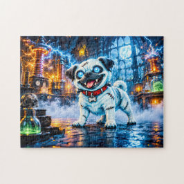 Pug Monster in Spooky Laboratory Scene ジグソーパズル