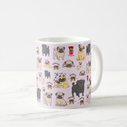 Pug Mug Pugコーヒーマグ最高のギフトPug Owner コーヒーマグカップ (正面右)