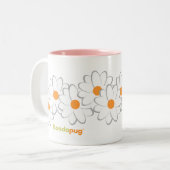 Pug Mug (White&Grayの花)女性 ツートーンマグカップ (正面左)