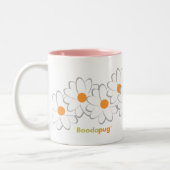 Pug Mug (White&Grayの花)女性 ツートーンマグカップ (左)