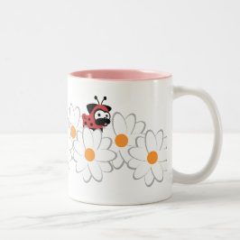 Pug Mug (White&Grayの花)女性 ツートーンマグカップ