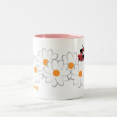 Pug Mug (White&Grayの花)女性 ツートーンマグカップ (中央)