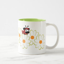 Pug Mug (White&Greenの花)女性 ツートーンマグカップ