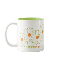 Pug Mug (White&Greenの花)女性