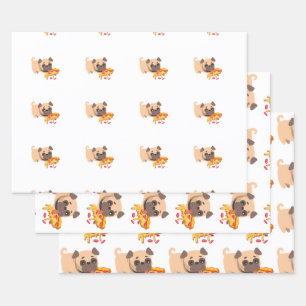 Pug nピザ包装紙シートセット ラッピングペーパーシート