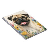 Pug Notebook – Watercolor ノートブック (右側)