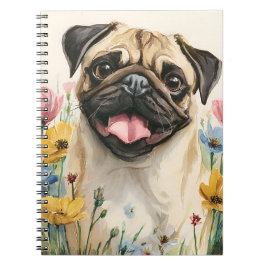 Pug Notebook – Watercolor ノートブック