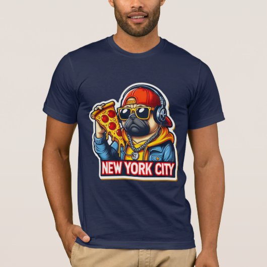 PUG-NYCスタイル3 Tシャツ (正面)