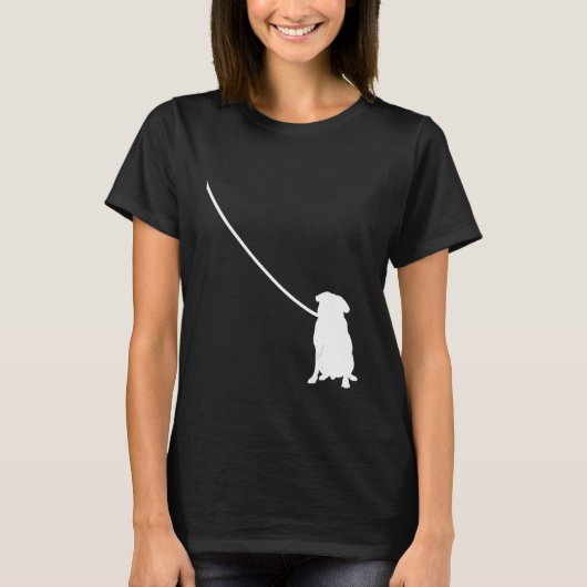 Pug on a Leash Dog  Mom Dad Pet Cute  Puppy Tシャツ (正面)