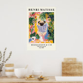 Pug on a Toilet Print - Matisse Style Bathroom ポスター (キッチン)