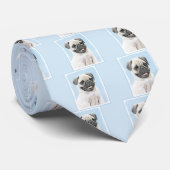 Pug Painting - Cute Original Dog Art ネクタイ (ロール)