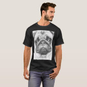 Pug Pencil Sketch Tシャツ (正面フル)