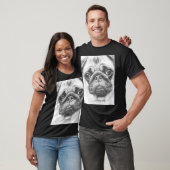 Pug Pencil Sketch Tシャツ (ユニセックス)