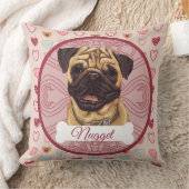 Pug Personalize Valentine Pillow クッション (ブランケット)