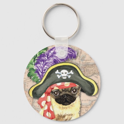 Pug Pirate キーホルダー (正面)